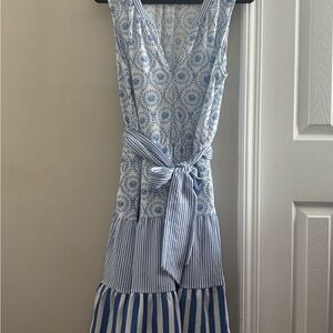 Cato Blue and White Floral Blouse